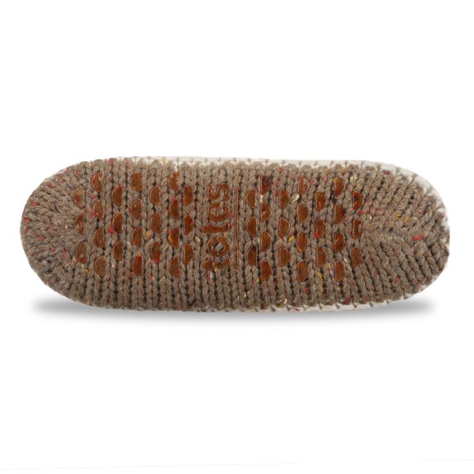 totes toasties® Ladies Sherpa Lined Chunky Knit Bootie Purple / Oat Mix Extra Image 6